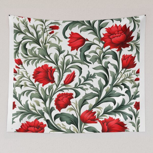 Item preview, Red And White Colors Floral And Foliage Seamless Patterns  designed and sold by Uday24.