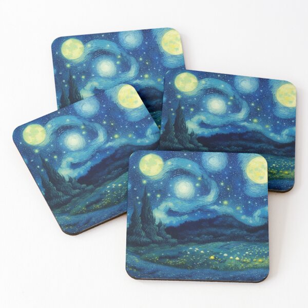 Item preview, Blue Starry Night - Magic Mushroom Forest #36 designed and sold by Scarlet Swan.