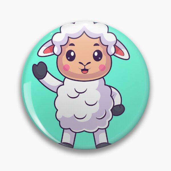 Item preview, Friendly Greetings: Cute Sheep Waving Hand Cartoon Icon designed and sold by hjian8219.