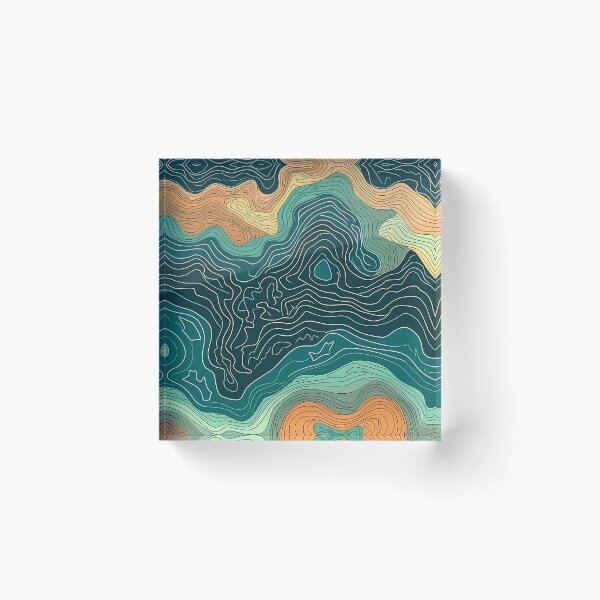 Item preview, Abstract Waves ocean Contour Line tourquoise  designed and sold by Anna Sacha.