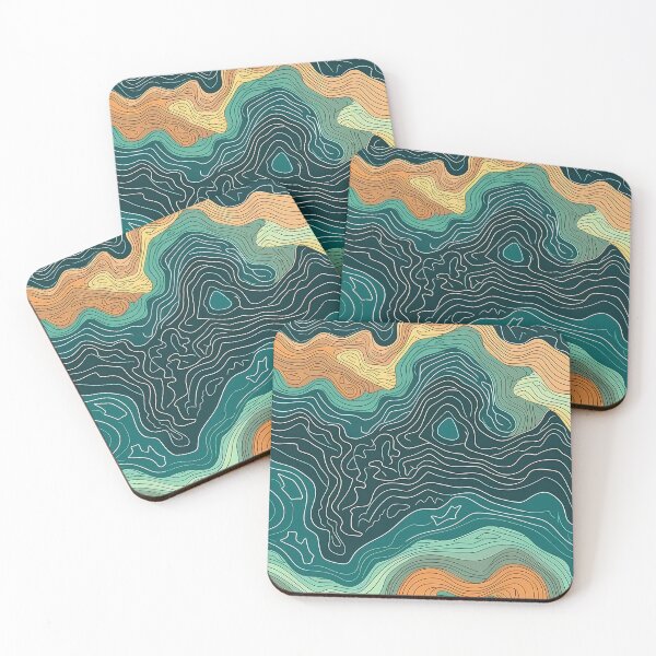 Item preview, Abstract Waves ocean Contour Line tourquoise  designed and sold by Anna Sacha.