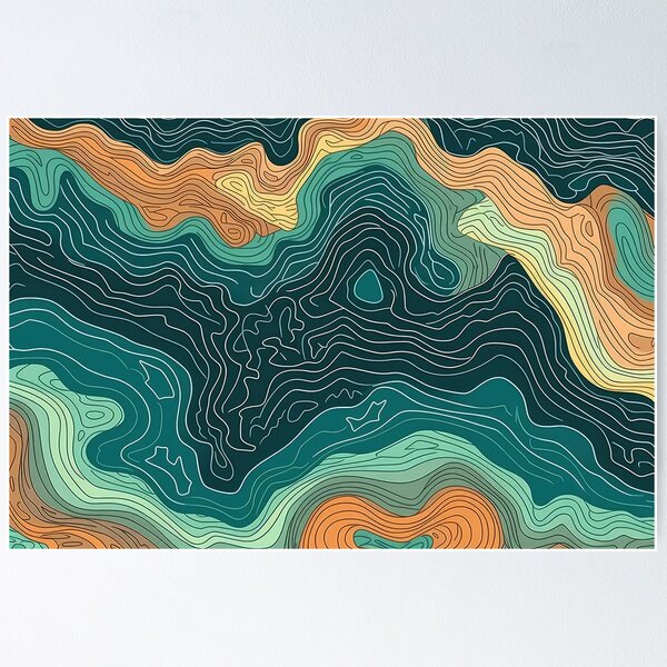 Item preview, Abstract Waves ocean Contour Line tourquoise  designed and sold by Anna Sacha.