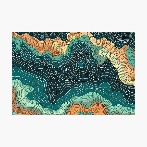 Item preview, Abstract Waves ocean Contour Line tourquoise  designed and sold by Anna Sacha.