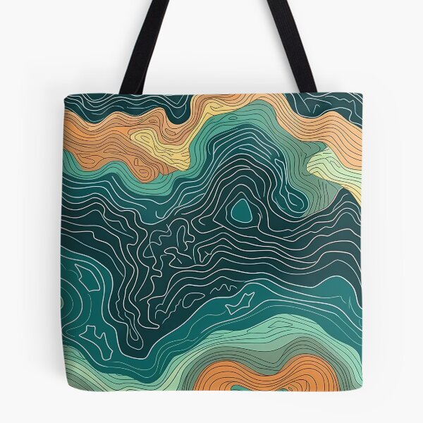 Item preview, Abstract Waves ocean Contour Line tourquoise  designed and sold by Anna Sacha.