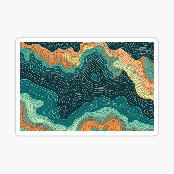 Aperçu de l'œuvre Vagues abstraites océan Contour Line turquoise créée et vendue par Anna Sacha.