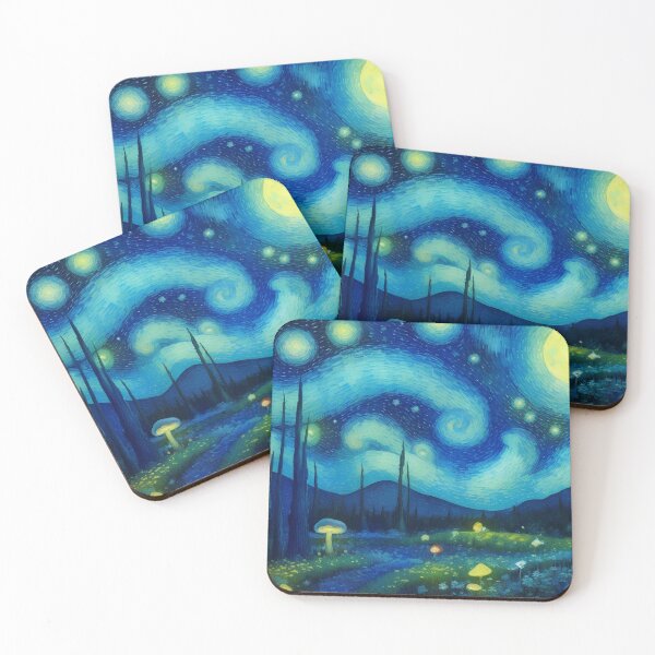 Item preview, Blue Starry Night - Magic Mushroom Forest #37 designed and sold by Scarlet Swan.
