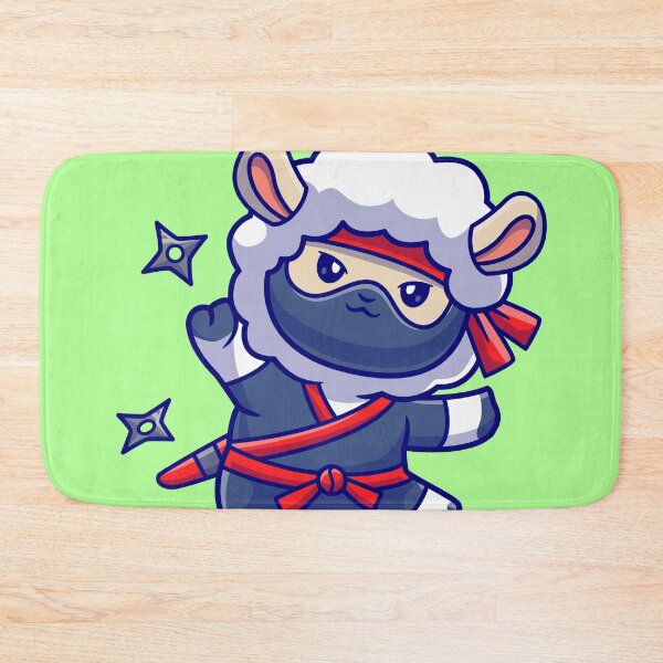 Item preview, Title: "Stealthy Ewe: Cute Sheep Ninja with Shuriken Cartoon Icon" designed and sold by hjian8219.