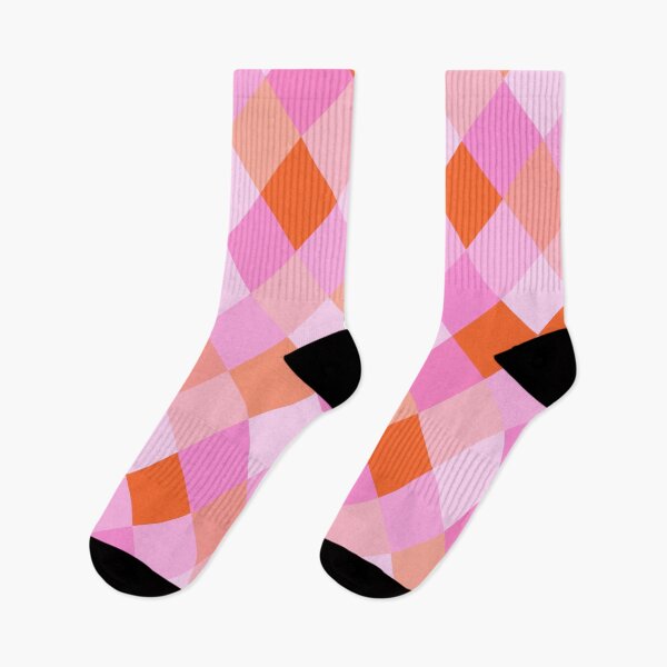 Item preview, Orange and Pink Diamonds Grid Pattern designed and sold by OneThreeSix.