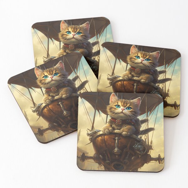 Item preview, Cat in flying machine designed and sold by ThisWayUpAr.