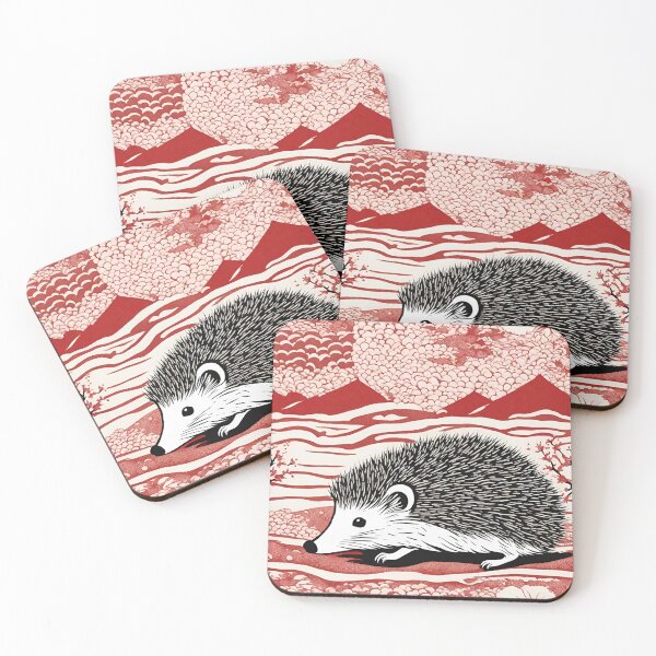 Item preview, Woodblock Style Hedgehog designed and sold by LittleGoblinPrs.