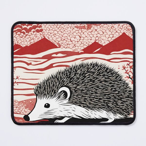 Item preview, Woodblock Style Hedgehog designed and sold by LittleGoblinPrs.