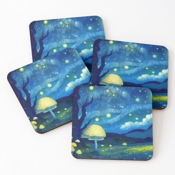 Item preview, Blue Starry Night - Magic Mushroom Forest #39 designed and sold by Scarlet Swan.