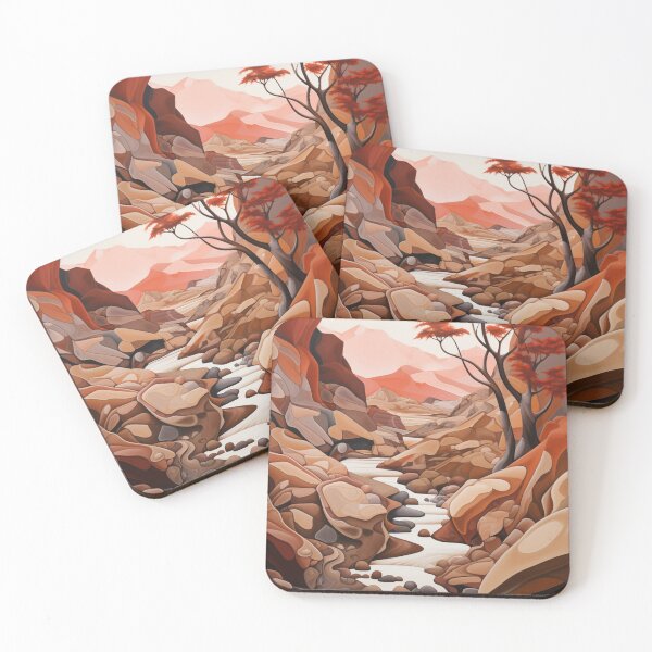Item preview, Arid landscape in reds designed and sold by ThisWayUpAr.