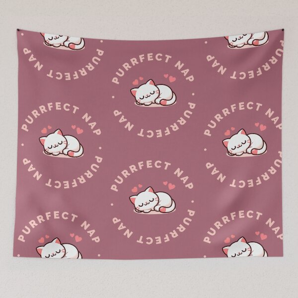 Item preview, Purrfect Nap, Cute Cat Sleeping Clipart, Peach Cat designed and sold by SnuggleSafari.