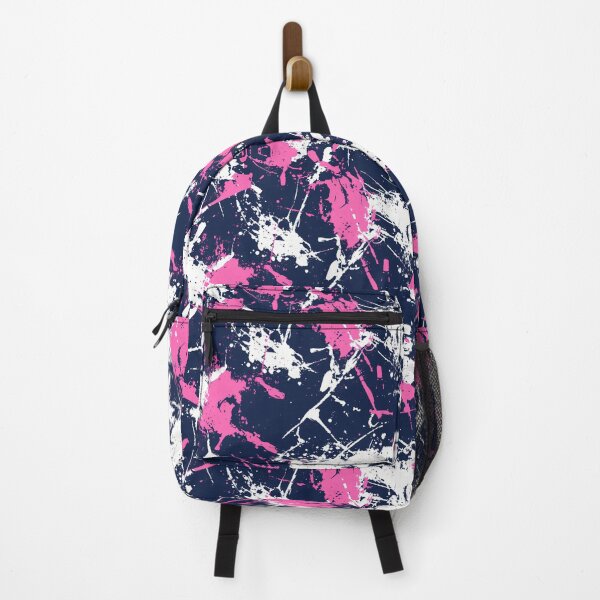 Item preview, Midnight Splash: Navy, Pink, and White Abstract Art designed and sold by Sir Meow Meow.