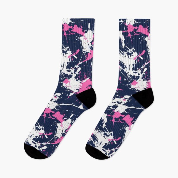 Artikelvorschau, Midnight Splash: Abstrakte Kunst in Marineblau, Rosa und Weiß entworfen und verkauft von Sir Meow Meow.