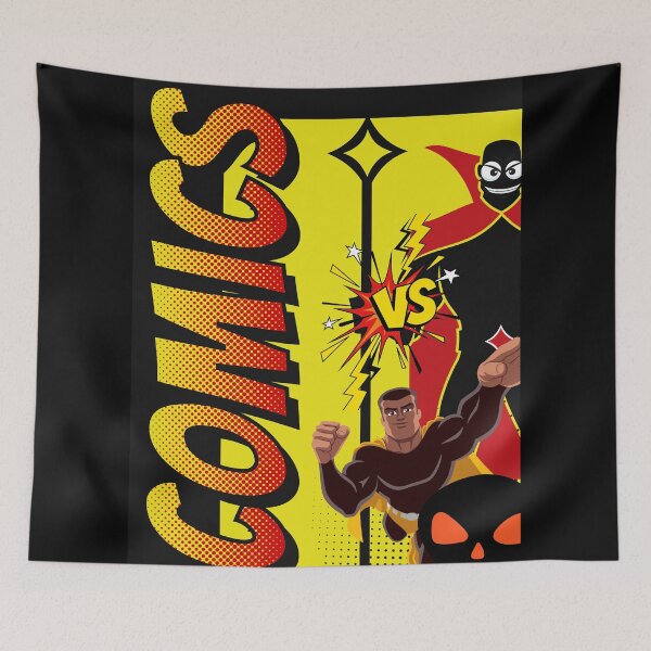 Item preview, Comicbook Superhero Guy with Bad Guy designed and sold by Bennymp.