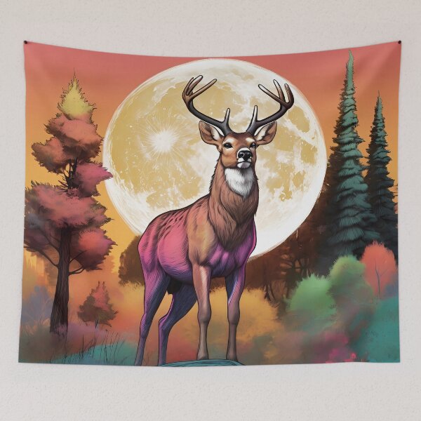 Item preview, a beautiful nature scene-buck moon designed and sold by aledfychan.