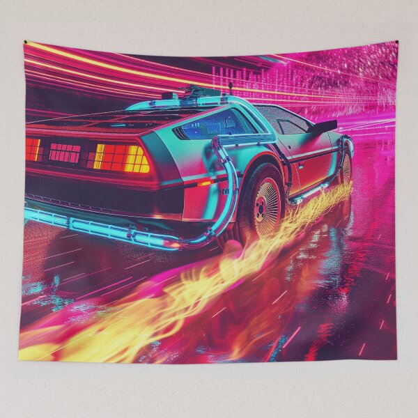 Item preview, Back to the Future Retro VHS Clean Poster Neon Noir Cyberpunk designed and sold by PrintShangri-La.