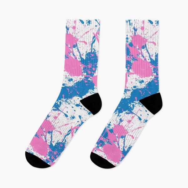 Item preview, Skyward Splatter: Sky Blue & Pink Abstract Paint Explosion designed and sold by Sir Meow Meow.