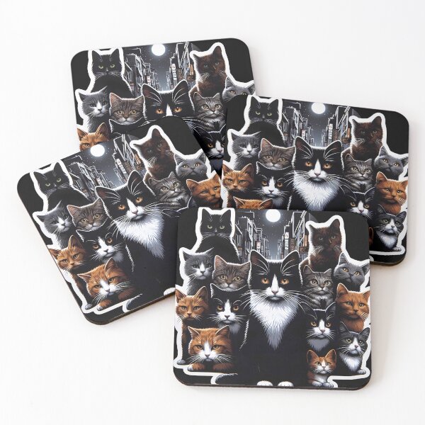 Item preview, Street Cats: A Moonlit Night in Detailed Feline Artistry designed and sold by DethLock.