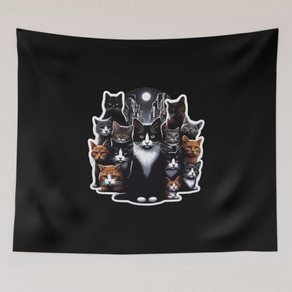 Item preview, Street Cats: A Moonlit Night in Detailed Feline Artistry designed and sold by DethLock.