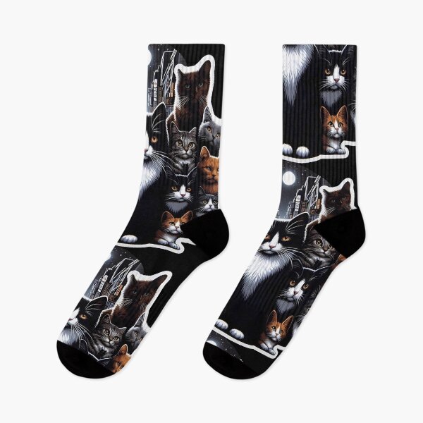 Item preview, Street Cats: A Moonlit Night in Detailed Feline Artistry designed and sold by DethLock.