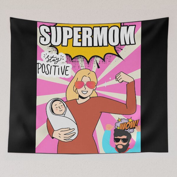 Item preview, Comic Book Supermom Guy with Dad Cheering designed and sold by Bennymp.