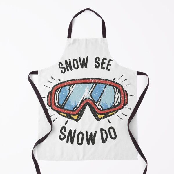 Item preview, Ski goggles t-shirt design with a white background saying "Snow See, Snow Do" in the style of Cool Comic Book Pop Art designed and sold by M-ProjektDesign.