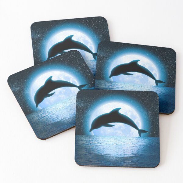 Item preview, Dolphin Jumping in front of the Moon designed and sold by ErMa-Designs.