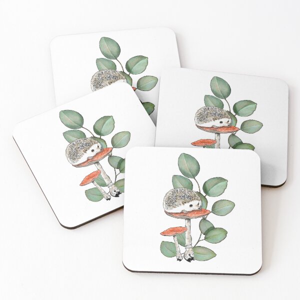 Item preview, Little HEDGEHOG on a TOADSTOOL with Eucalyptus Leaves Clip Art Illustration designed and sold by JoyfulWhimsy.