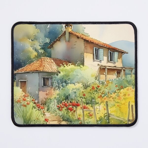 Item preview, Watercolor Florence Cottage Canvas Print | Italian Countryside Art Design designed and sold by PandaTShirtShop.