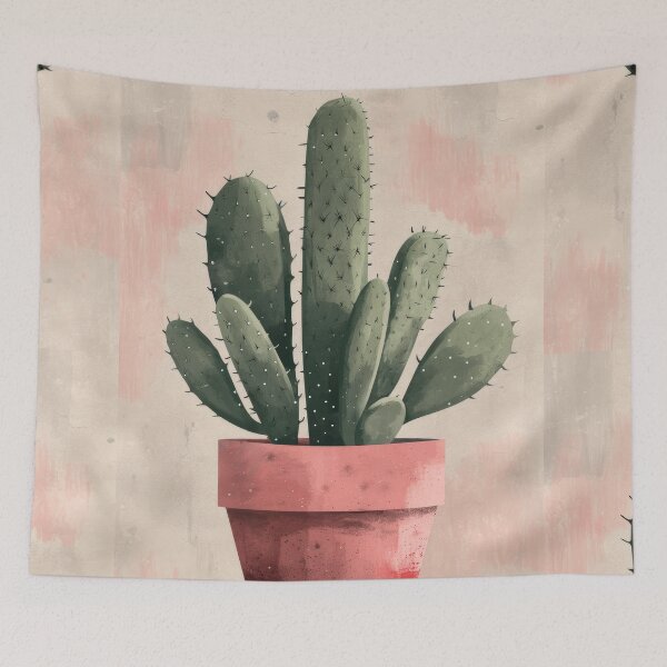 Item preview, Soothing Serenity: Minimalist Cactus Fresco Inspired by Rusticcore Abstractions designed and sold by Piotrek0001.