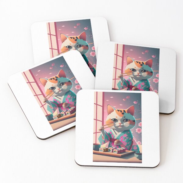 Item preview, biocolor cat eat sushi v16 designed and sold by FenwickDesign99.