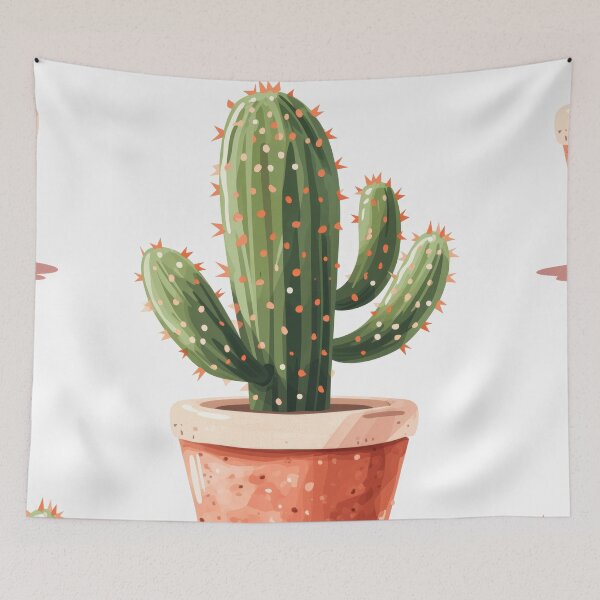 Item preview, Soothing Serenity: Minimalist Cactus Fresco Inspired by Rusticcore Abstractions designed and sold by Piotrek0001.
