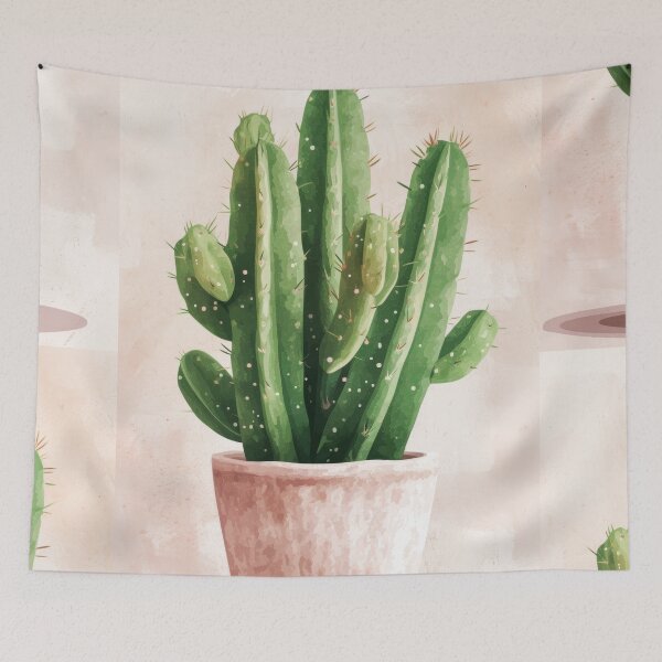 Item preview, Soothing Serenity: Minimalist Cactus Fresco Inspired by Rusticcore Abstractions designed and sold by Piotrek0001.