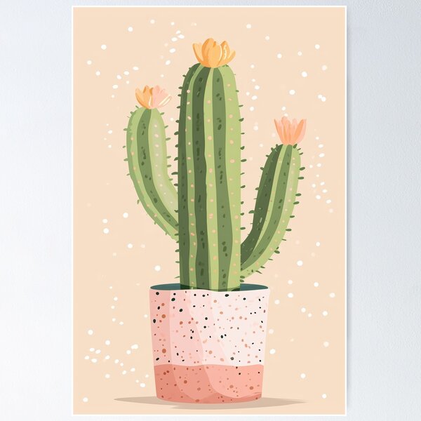 Item preview, Soothing Serenity: Minimalist Cactus Fresco Inspired by Rusticcore Abstractions designed and sold by Piotrek0001.