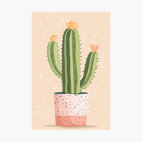 Item preview, Soothing Serenity: Minimalist Cactus Fresco Inspired by Rusticcore Abstractions designed and sold by Piotrek0001.