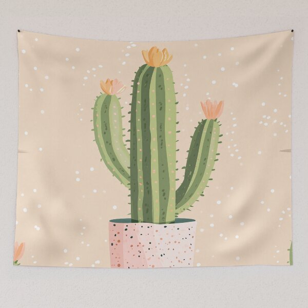 Item preview, Soothing Serenity: Minimalist Cactus Fresco Inspired by Rusticcore Abstractions designed and sold by Piotrek0001.
