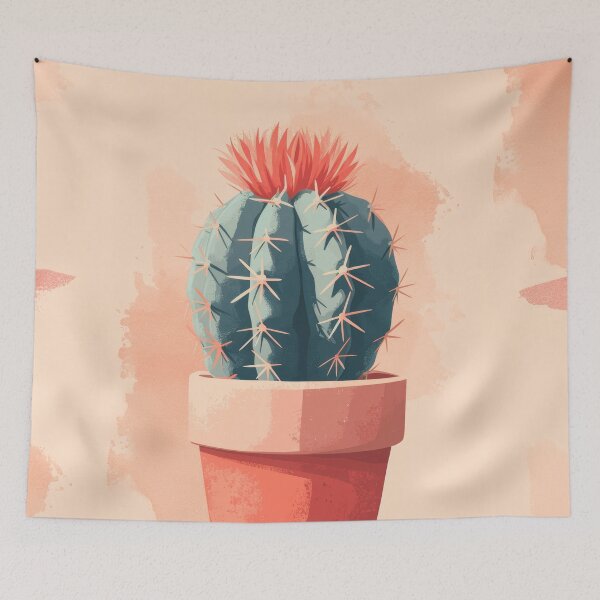 Item preview, Soothing Serenity: Minimalist Cactus Fresco Inspired by Rusticcore Abstractions designed and sold by Piotrek0001.