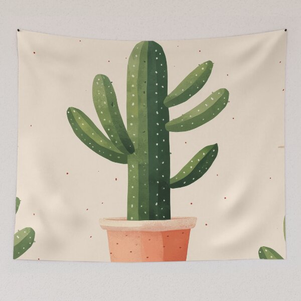 Item preview, Soothing Serenity: Minimalist Cactus Fresco Inspired by Rusticcore Abstractions designed and sold by Piotrek0001.