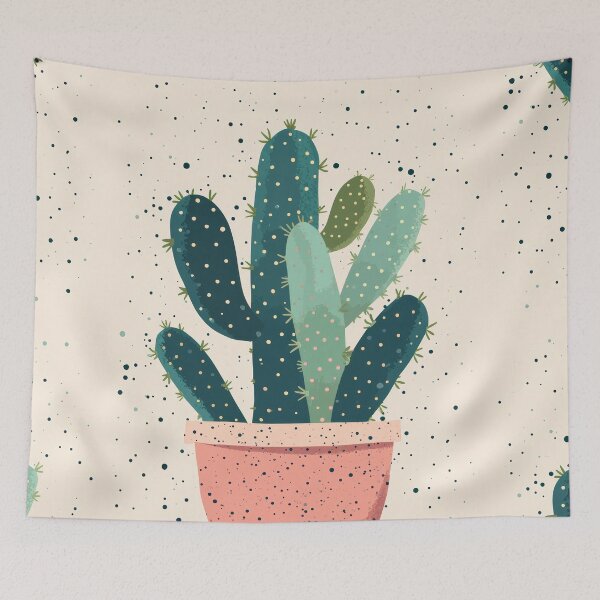 Item preview, Soothing Serenity: Minimalist Cactus Fresco Inspired by Rusticcore Abstractions designed and sold by Piotrek0001.