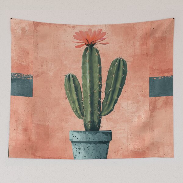 Item preview, Soothing Serenity: Minimalist Cactus Fresco Inspired by Rusticcore Abstractions designed and sold by Piotrek0001.