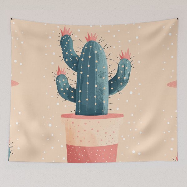 Item preview, Soothing Serenity: Minimalist Cactus Fresco Inspired by Rusticcore Abstractions designed and sold by Piotrek0001.