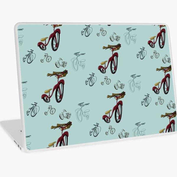 Quirky Bicycle with Basket Laptop Skin