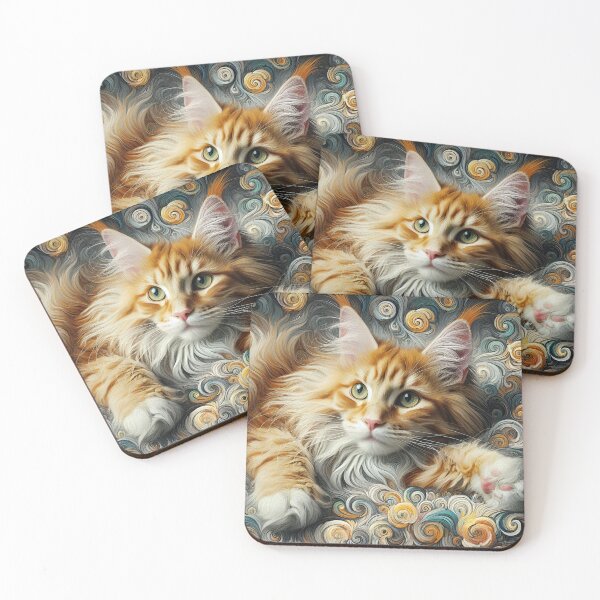 Item preview, Édouard's Whiskered Tapestry: Maine Coon Elysium designed and sold by BastKittyStore.