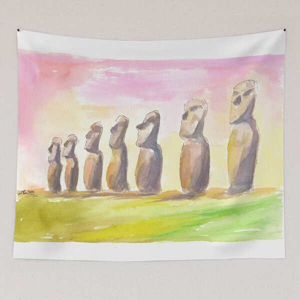 Item preview, Moai Monolithic Rapa Nui Statues Easter Island  designed and sold by artshop77.