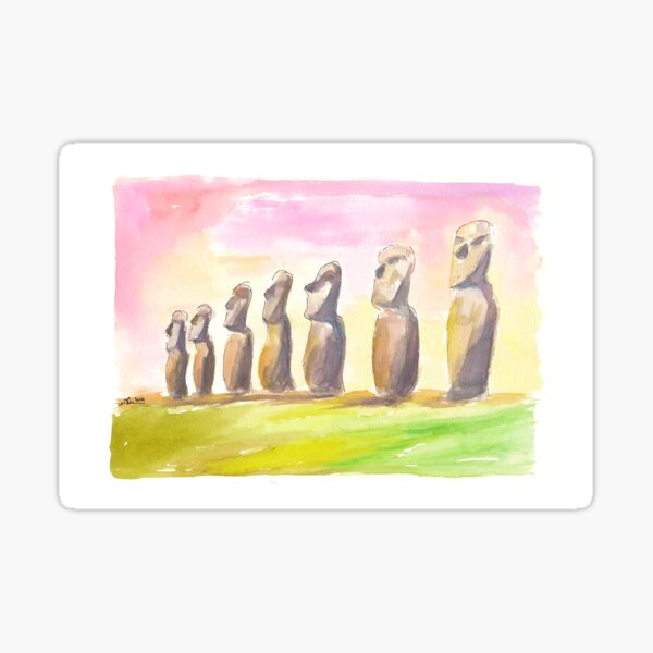 Item preview, Moai Monolithic Rapa Nui Statues Easter Island  designed and sold by artshop77.