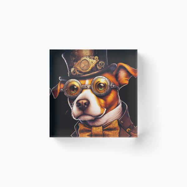 Item preview, Luxury Dog: Steampunk Aristocrat in Glasses and Hat designed and sold by Aurorartsprint.