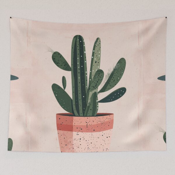 Item preview, Soothing Serenity: Minimalist Cactus Fresco Inspired by Rusticcore Abstractions designed and sold by Piotrek0001.